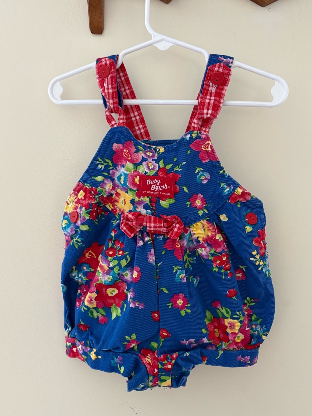 Vintage Floral Baby B’Gosh Bubble Romper Overalls Size 12 Months